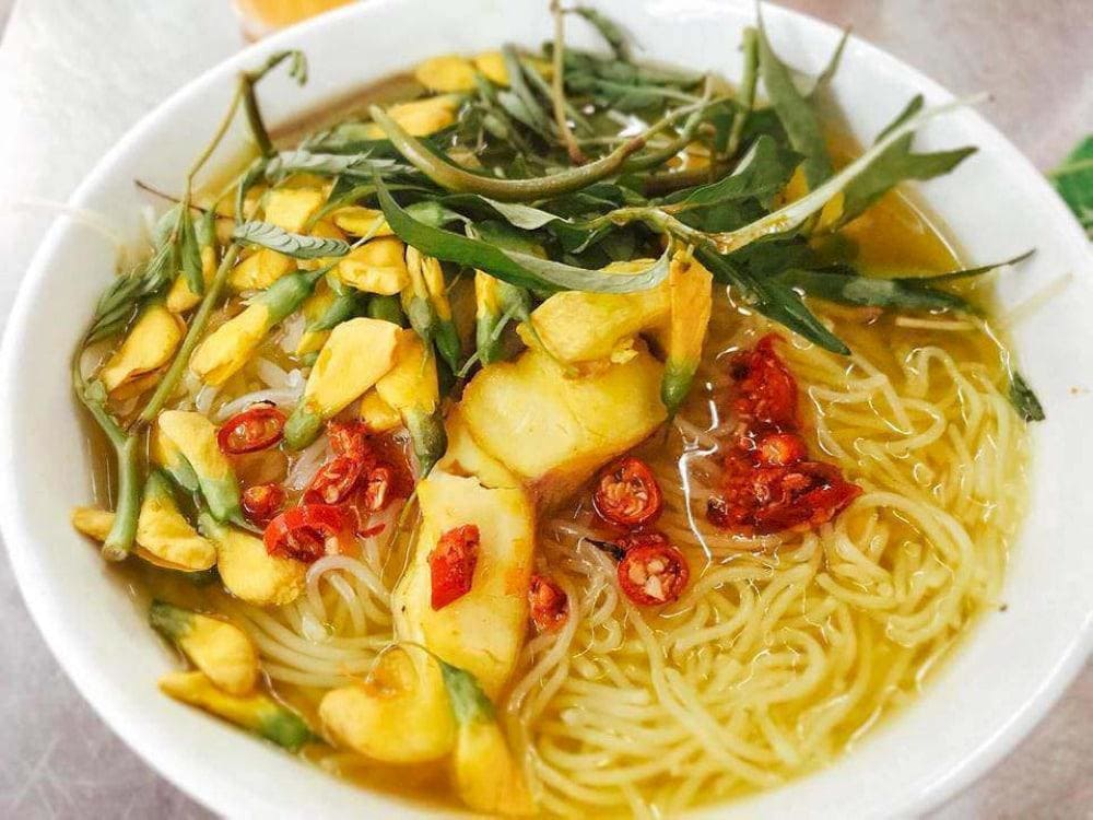 Bun ca is typically served with lime wedges, chili, and fish sauce, allowing you to adjust the taste to your preference